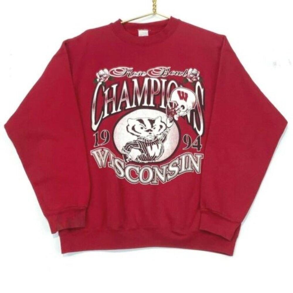 1994 Wisconsin Badgers Rose Bowl Champions Sweatshirt Red Ncaa 90s